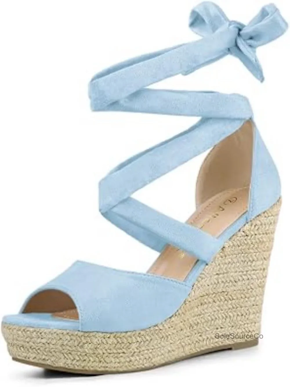 Lace Up Espadrille Platform Wedge Sandals